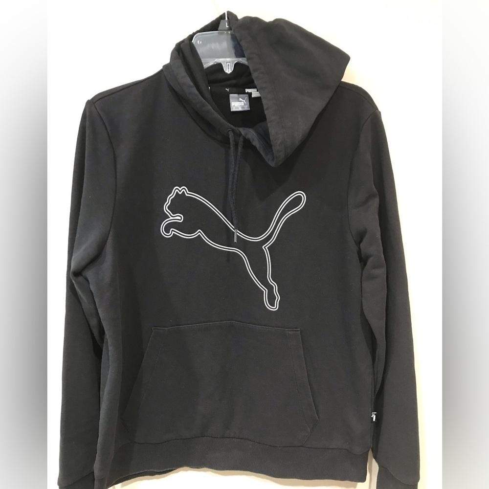🌼PUMA Black with Silver Image Hoodie, Size XL